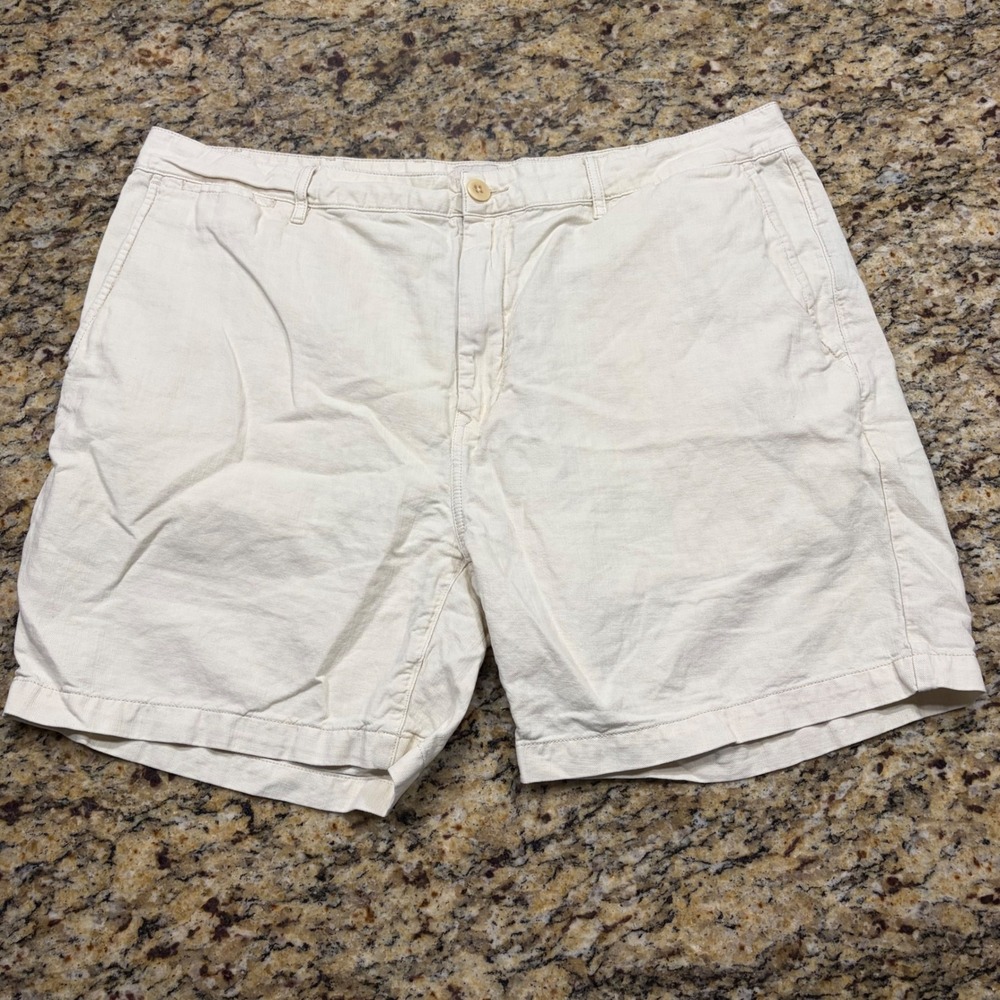 Flint and Tinder 365 Shorts Mens 40 Cream Off White Chino Casual Sunwashed ws